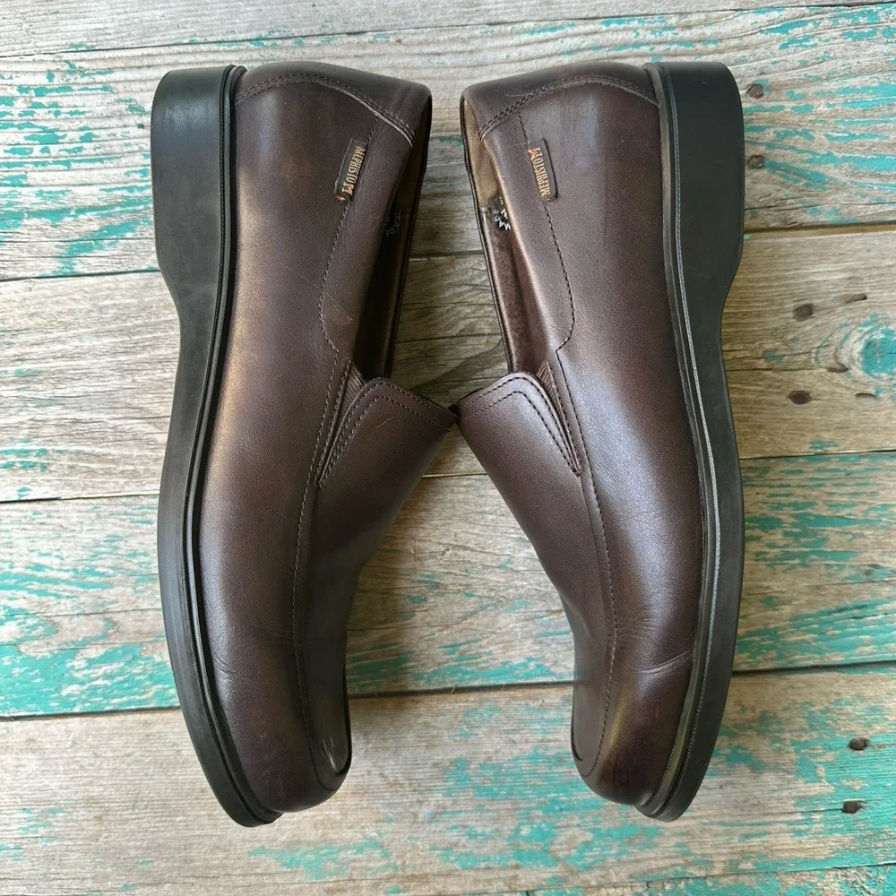 Mephisto Air-Jet Shoes Men's 9.5 US Brown Leather Slip-On Loafers Made in France